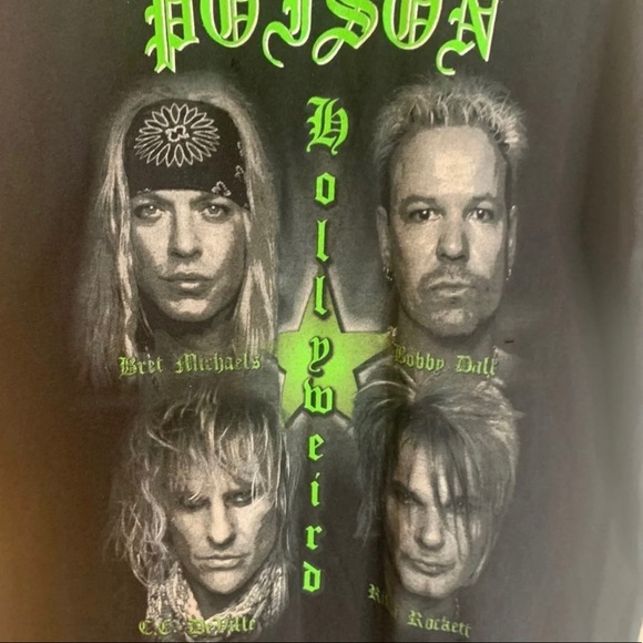 Poison Band Tee Hollyweird Tour 2002 Distressed Size L - Picture 3 of 5